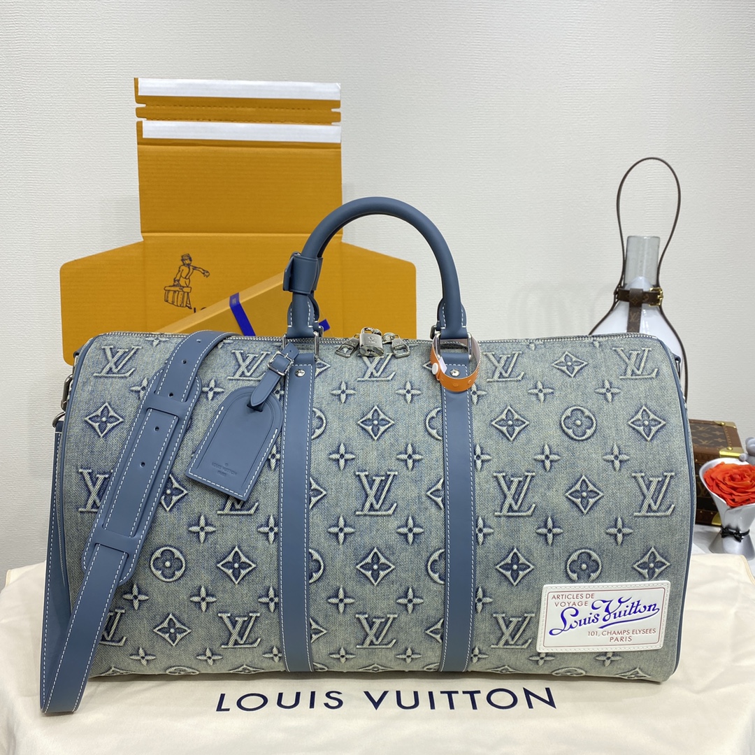 Louis Vuitton LV Keepall Sacos Bolsas Canvas Vintage M22532