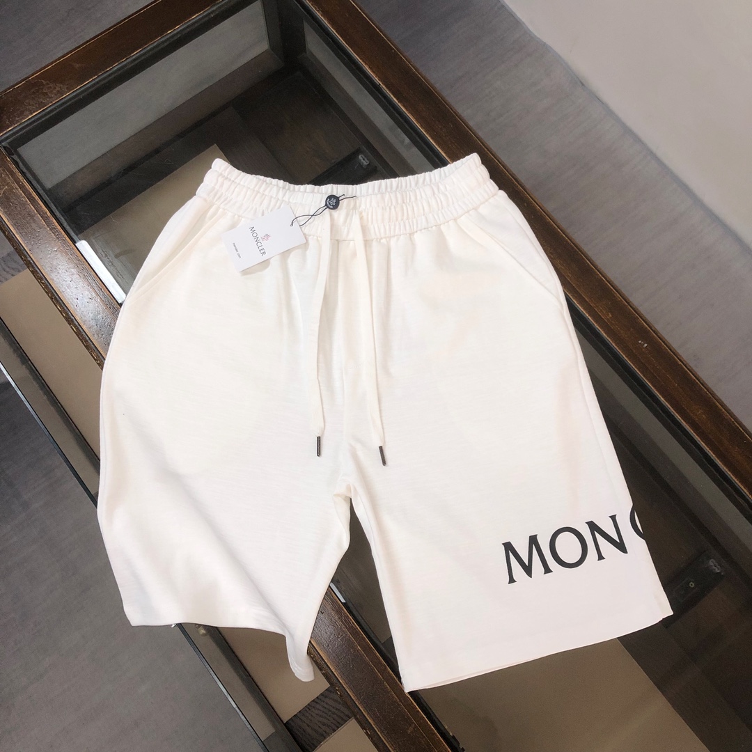 Moncler Clothing Shorts Black White Printing Summer Collection Fashion