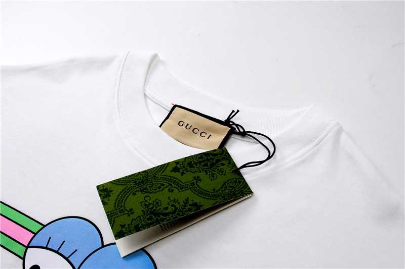 Gucci 腰带款眼睛印花棉短袖 米白色