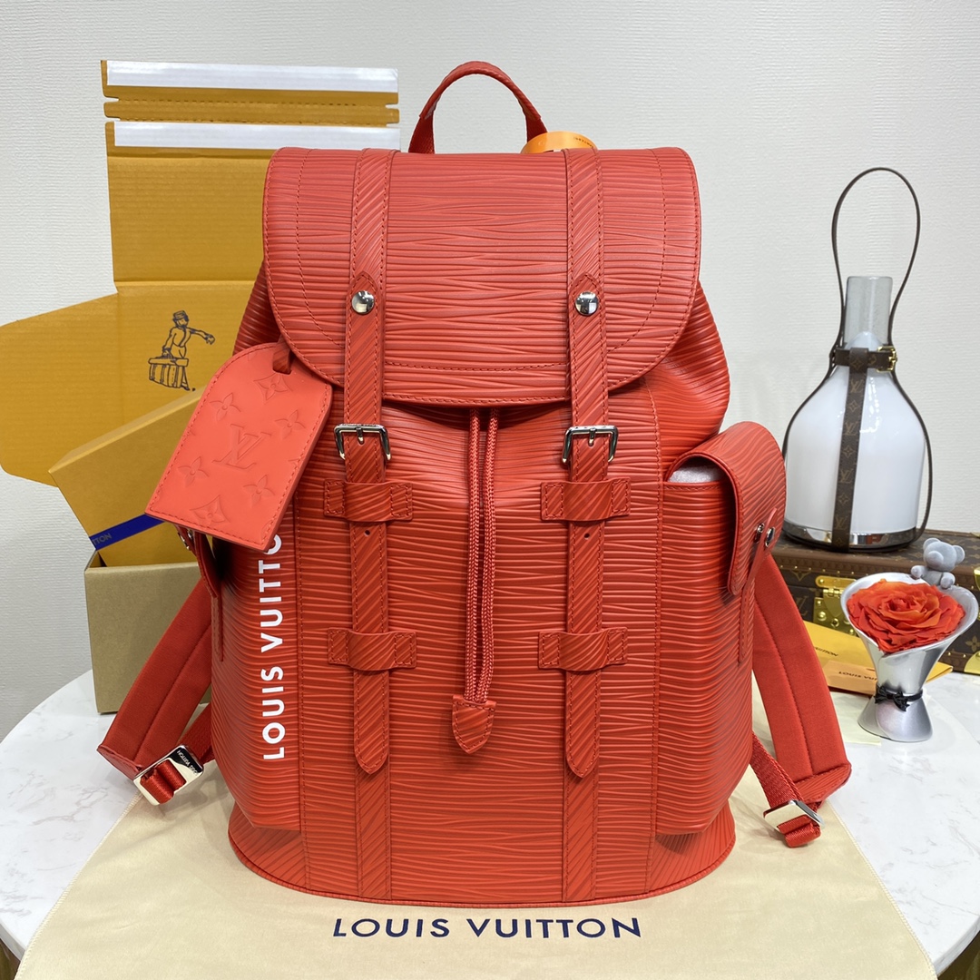 Louis Vuitton LV Christopher Sacos Mochila Todo designer
 Laranja Epi M23764