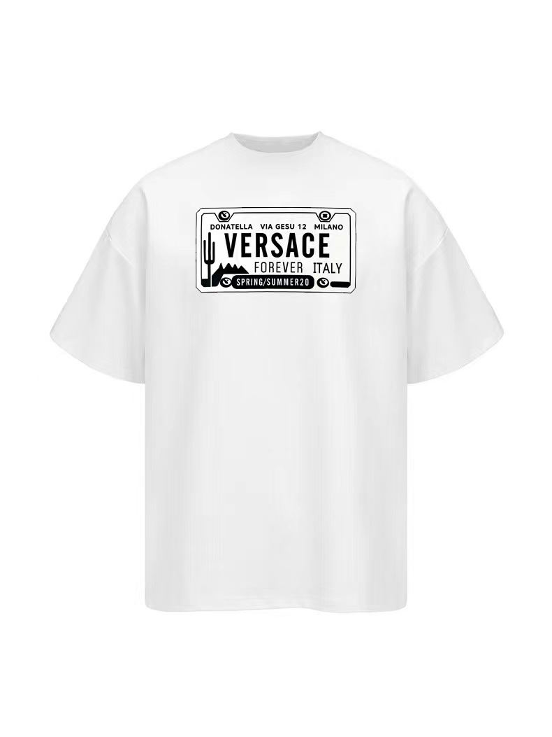 Versac* 2024 edición limitada camiseta manga corta con estampado de eslogan. Tejido: algodón puro de 240g, 32 cabos, do…