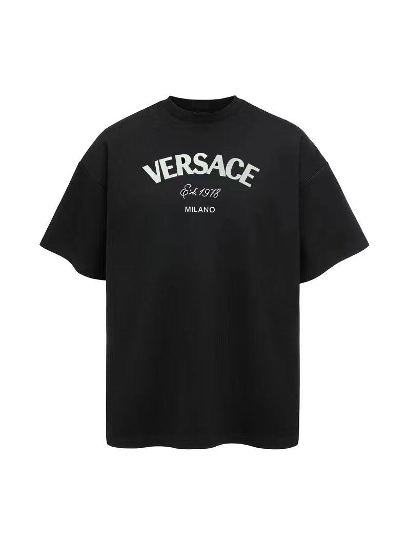 Versac* 范思* Edición limitada 2024 Camiseta de manga corta con eslogan de 1978. Tejido: algodón puro de 240 gramos, 32 c…