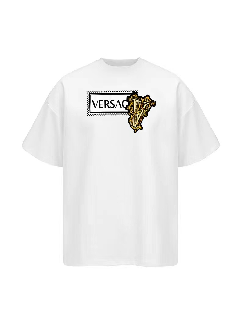 Versac* Versac* Edición limitada 2024 Camiseta de manga corta con estampado de logo V grande en cuadros. Tela: algodón …