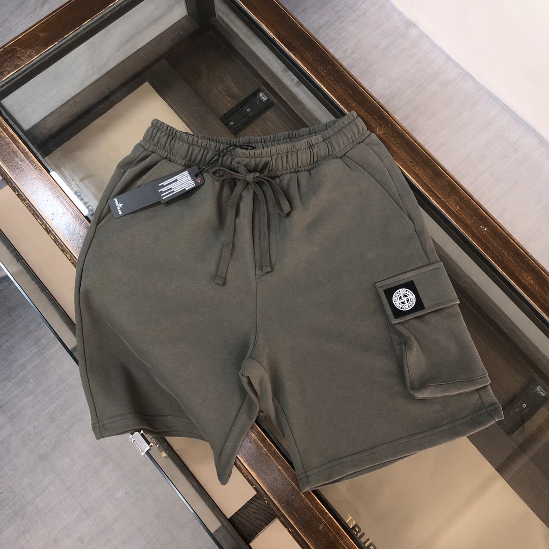 Stone Island Clothing Pants & Trousers Shorts 7 Star Collection
 Black Grey Embroidery Fashion Casual