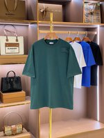 Burberry Clothing T-Shirt Best Wholesale Replica
 Black Blue Green White Embroidery Cotton Spring/Summer Collection Fashion Short Sleeve