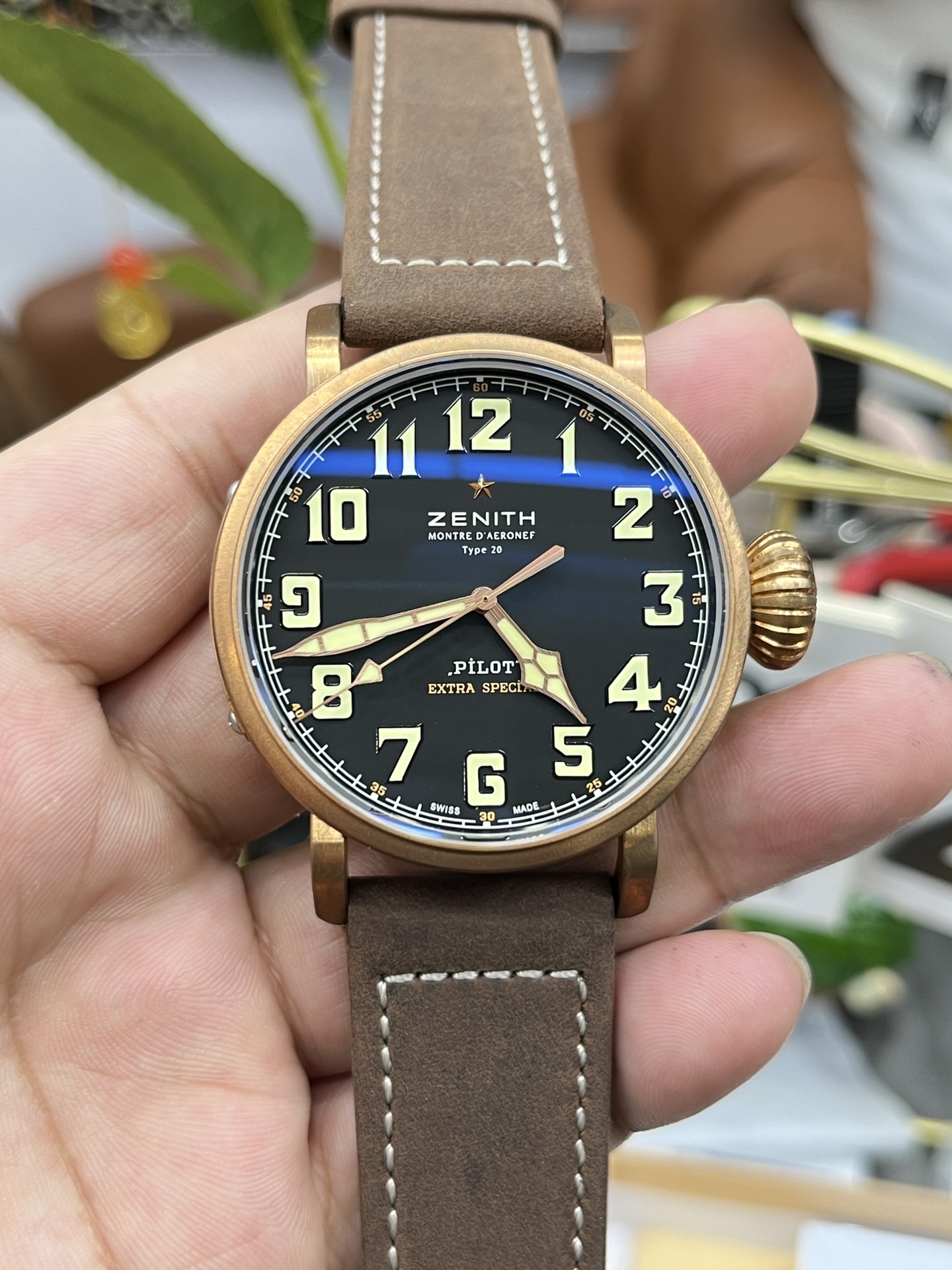 제니스 파일럿 브론즈 빅 파일럿 45mm 9015 오토매틱 남성 시계 레플리카 45610