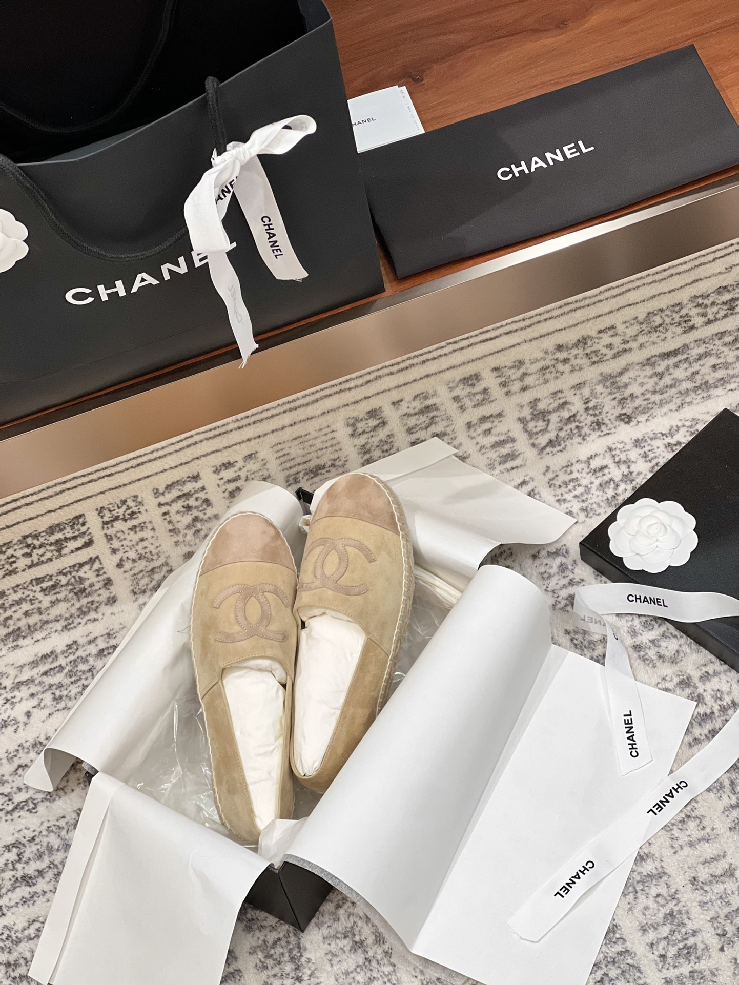 AAAA Quality Replica
 Chanel Shoes Espadrilles Replica US
 Chamois Frosted Rubber Sheepskin Silk Spring Collection