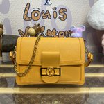 Louis Vuitton LV Dauphine Bags Handbags Black Orange White Cowhide Spring/Summer Collection Fashion M25048