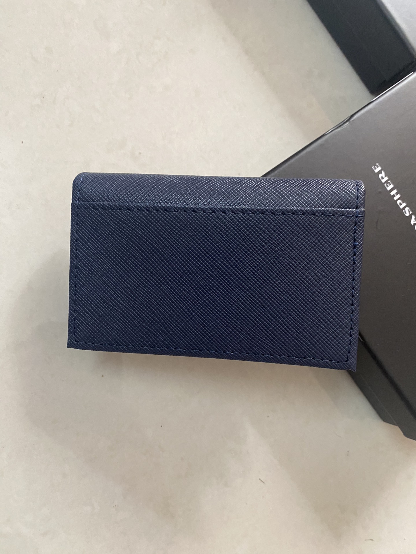 PRADA メンズ カードケース 宝蓝色 高級牛皮仕様