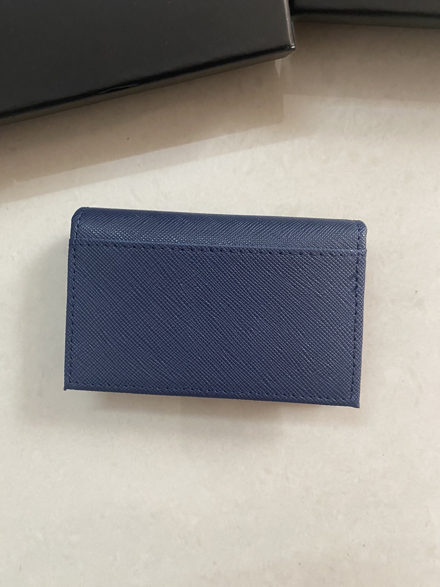 PRADA 男性用カードケース 宝蓝色 高級牛革製