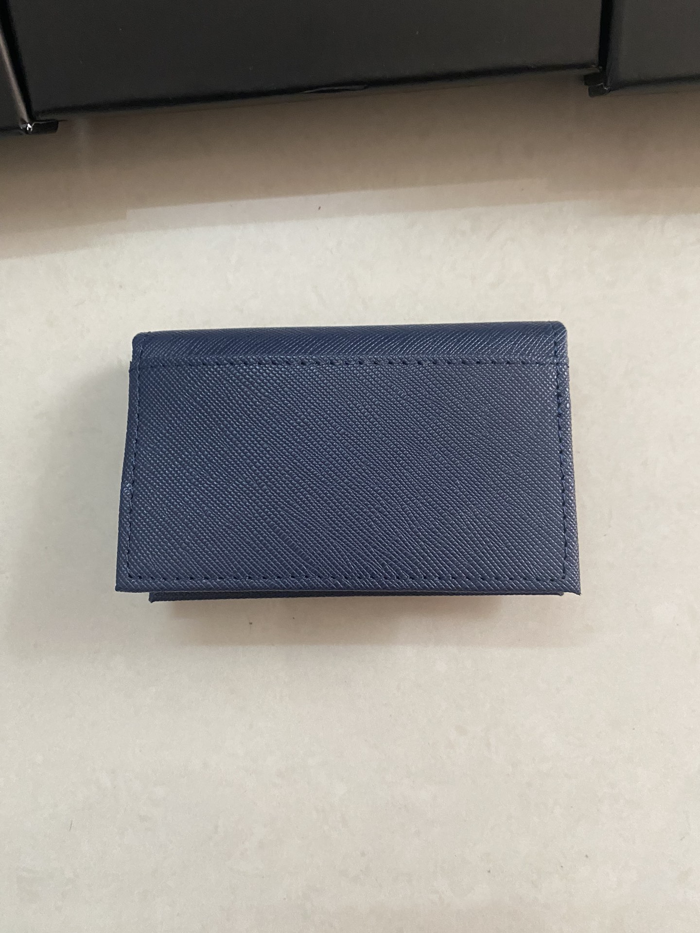 PRADA メンズ カードケース 宝蓝色 高級牛皮製