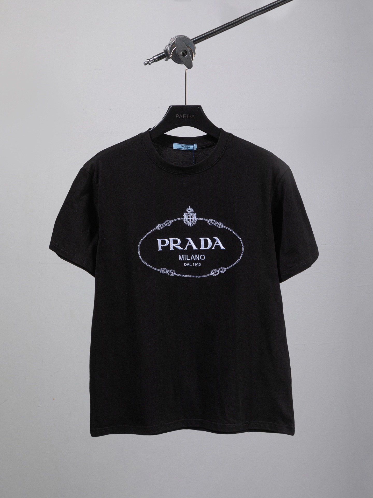 Prada PRADA普拉达2024ss新款皇冠字母logo刺绣短袖T恤