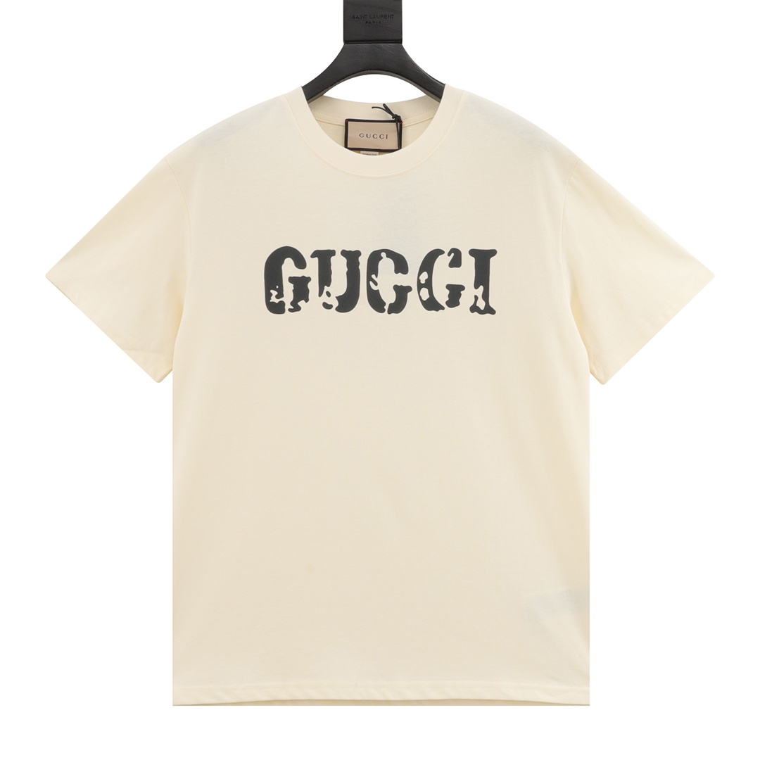 Gucci Odzież T-Shirt Drukowanie Bawełna Dzianiny Krótki rękaw
