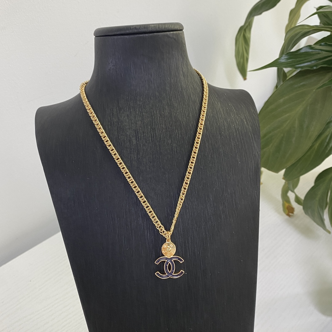 NO:104076,Small incense gold coins double c denim necklace, Chanel necklace, chanel, necklace19860909小香金币双c牛仔项链,香奈儿项链,chanel,necklace,Jewelry
