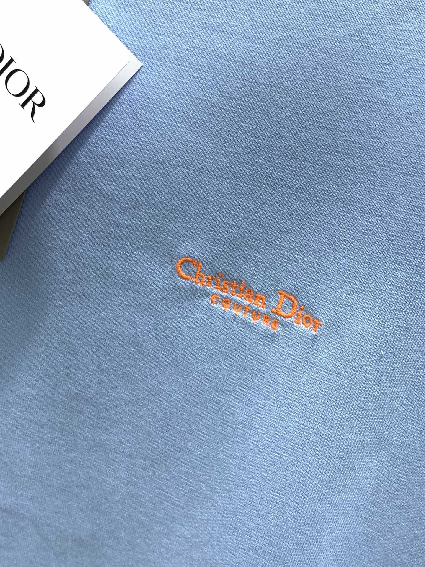 Dior迪奥2024初夏新品专柜同步有售简约时尚圆领短袖T恤原版进口面料舒适透气顶级刺绣工艺字母图案装饰