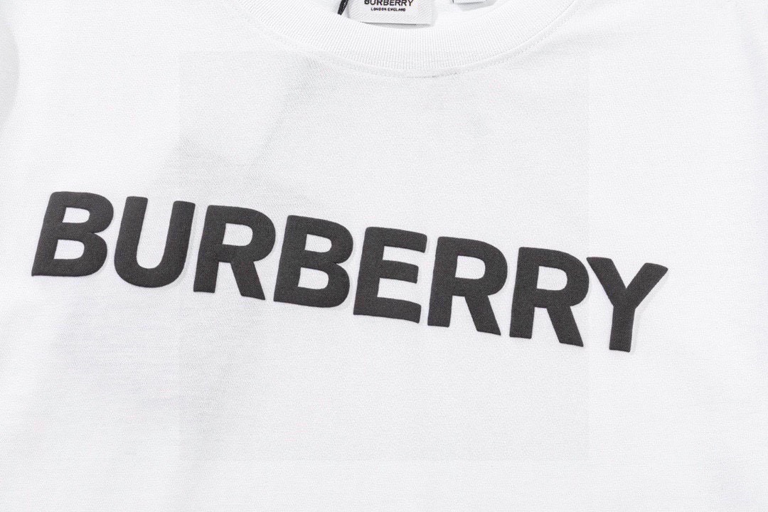 巴宝莉/Burberry 夏季新款 bbr经典字母发泡印花休闲情侣圆领短袖T恤