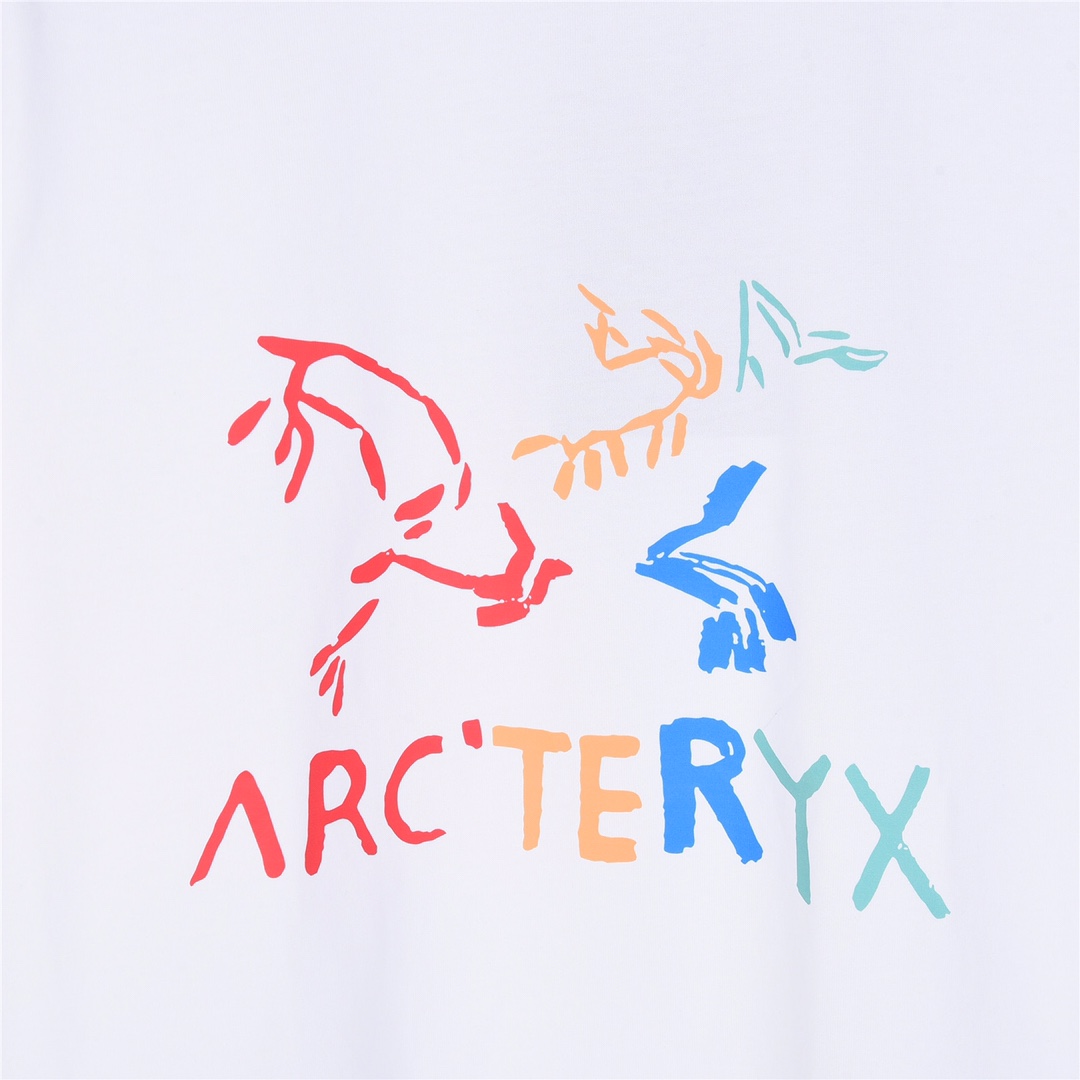 ARC’TERYX始祖鸟24ss新款手绘彩色鸟字母logo短袖