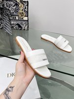Dior Shoes Slippers Top Grade
 Embroidery Cowhide Genuine Leather Spring/Summer Collection