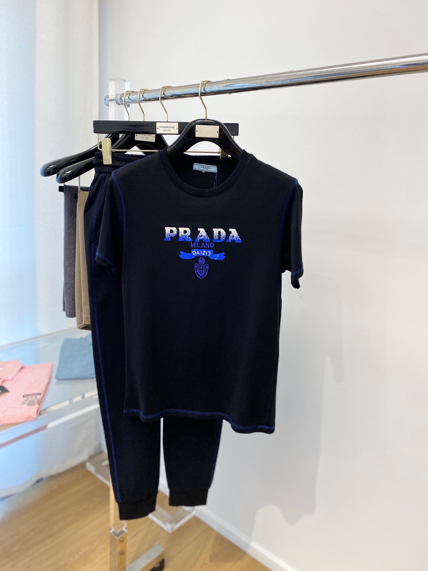 Prada Clothing T-Shirt Two Piece Outfits & Matching Sets Perfect Quality Designer Replica
 Men Summer Collection Fashion Short Sleeve