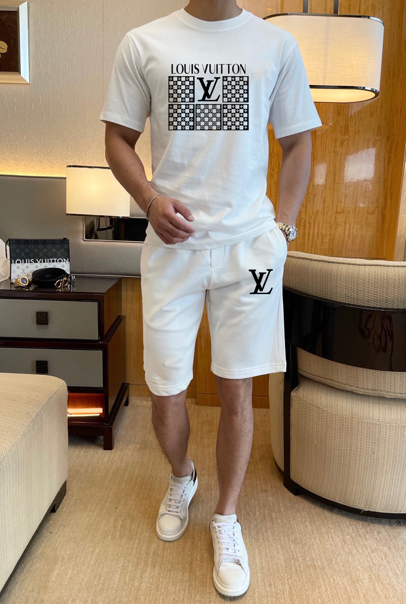 Louis Vuitton Clothing Shorts T-Shirt Two Piece Outfits & Matching Sets Men Short Sleeve