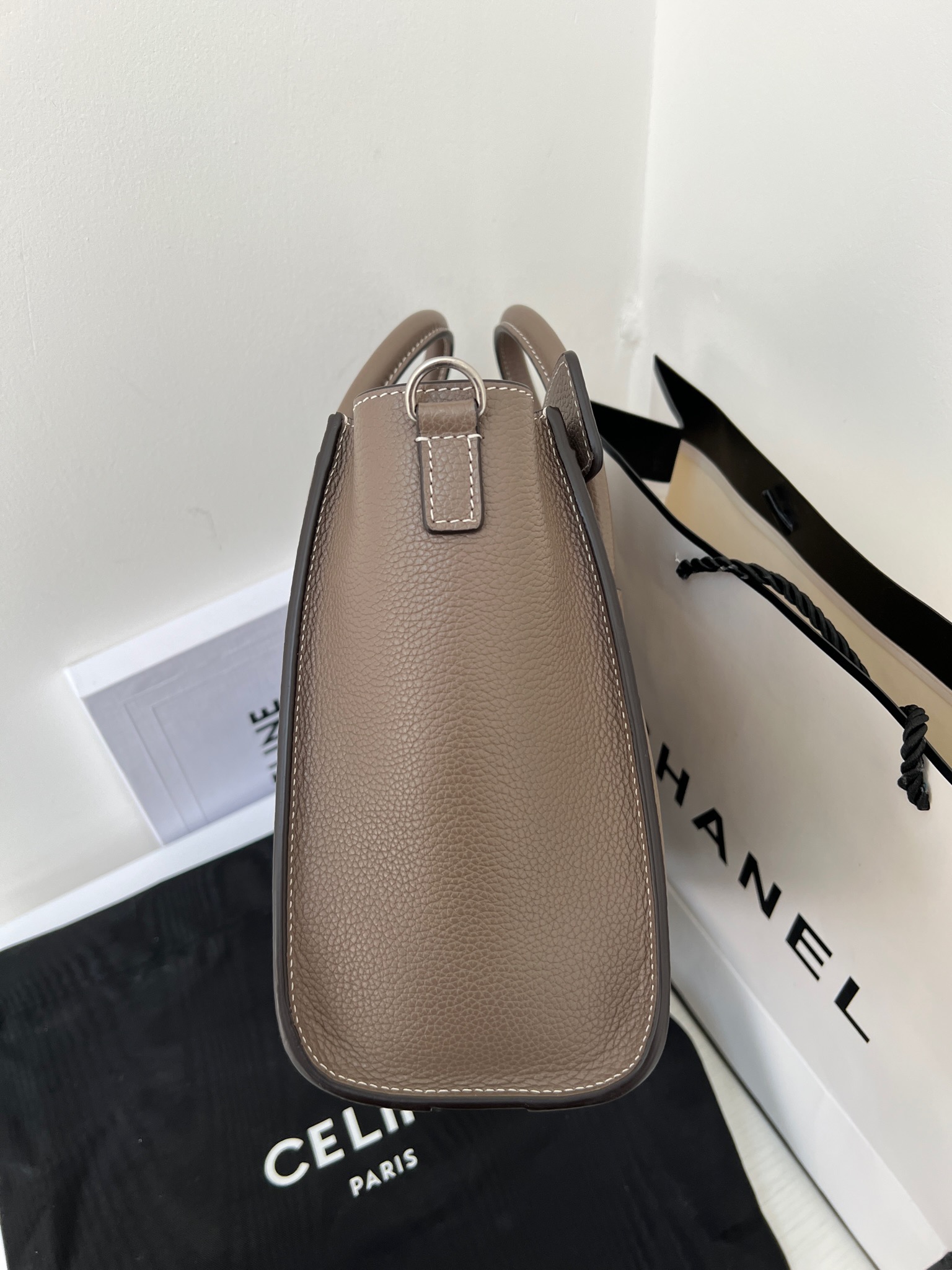 笑脸包20 cm 卡其色，现货实拍图