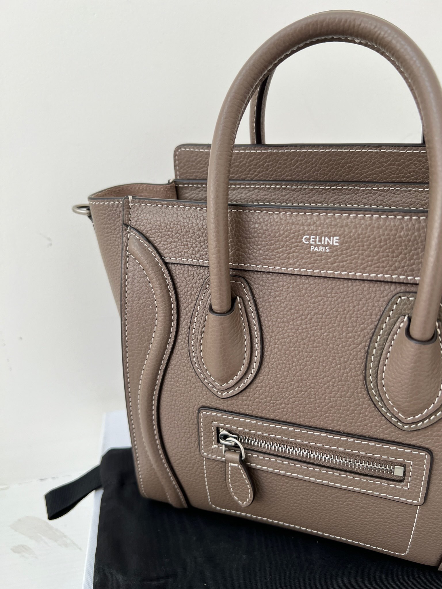 笑脸包20 cm 卡其色，现货实拍图