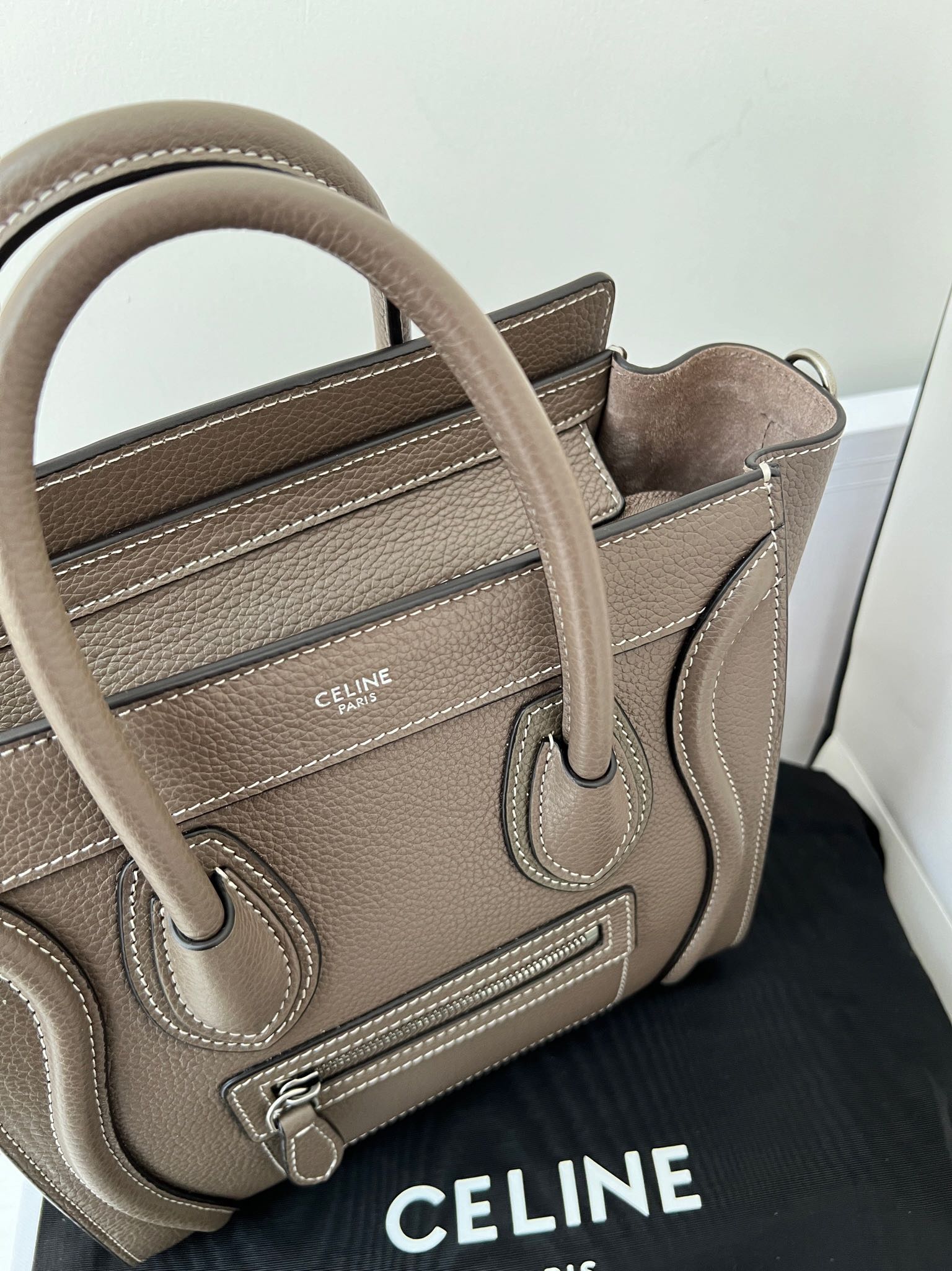 笑脸包20 cm 卡其色，现货实拍图