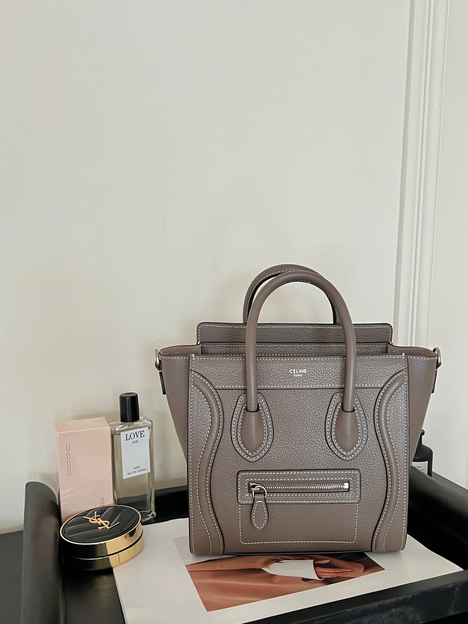 笑脸包20 cm 卡其色，现货实拍图