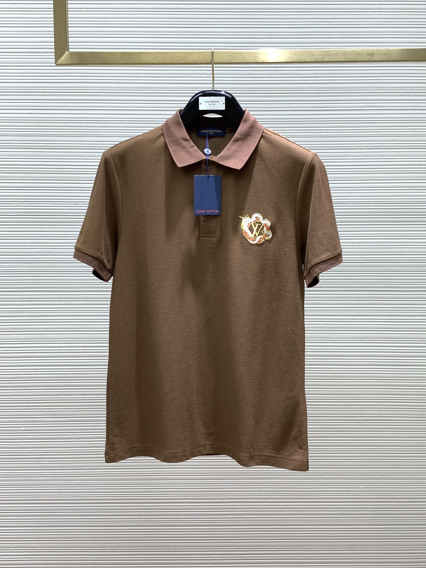 Buy 1:1
 Louis Vuitton Clothing Polo T-Shirt Embroidery Summer Collection Fashion Short Sleeve