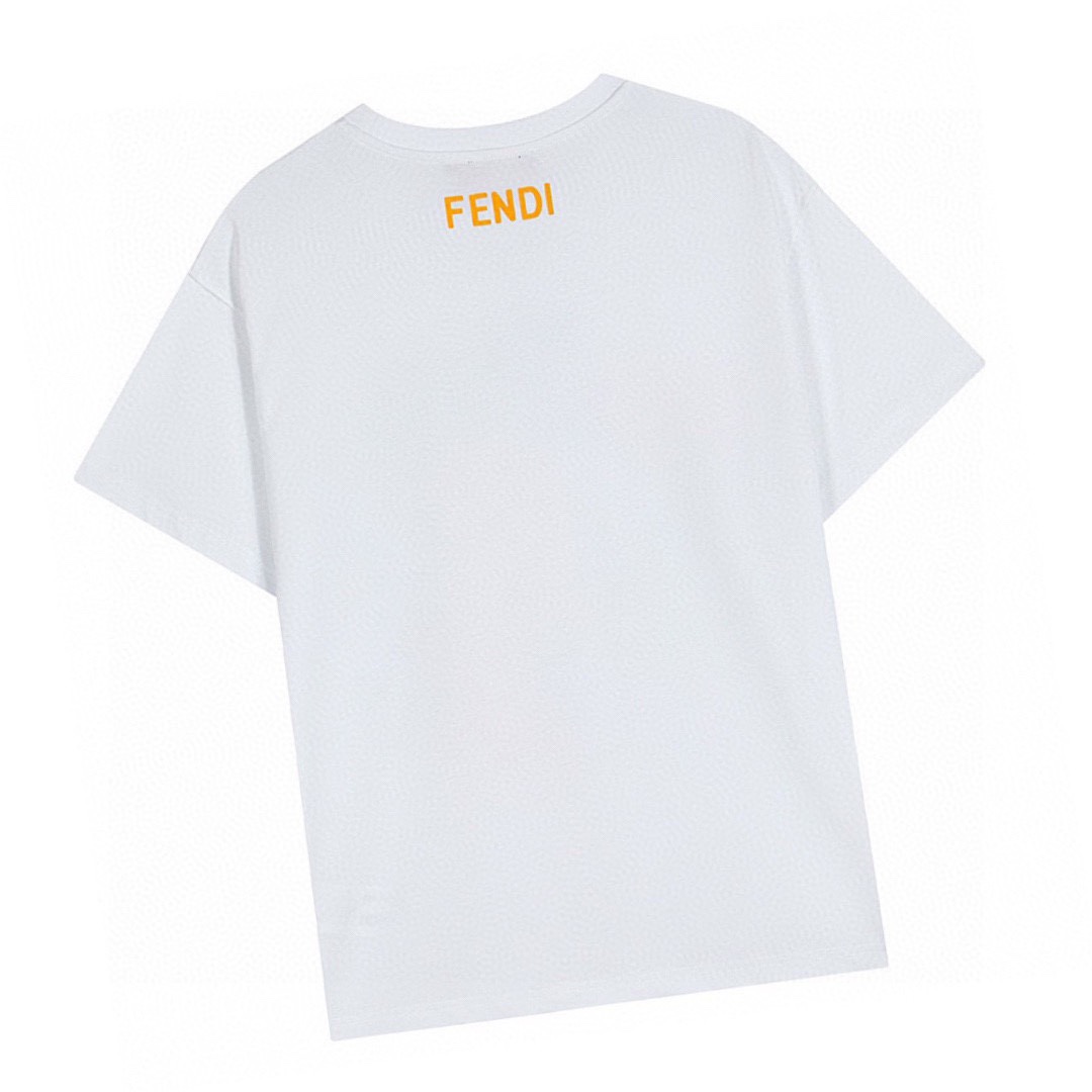 芬迪/Fendi 夏季新品 小怪兽眼睛压胶印花圆领短袖T恤