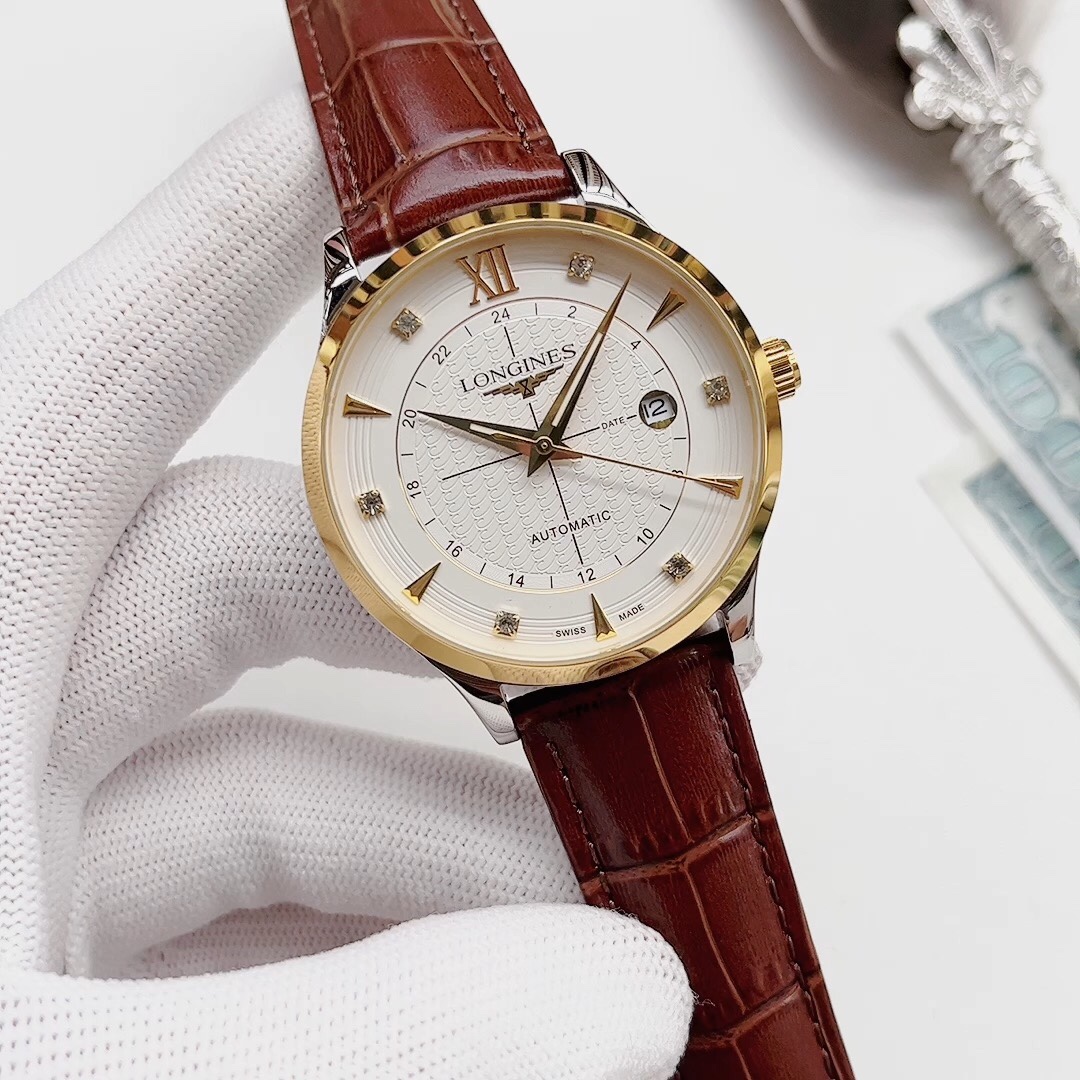 Longines Zegarek Mężczyźni Skóra cielęca krowia Automatic Mechanical Movement Pasek ze skóry cielęcej