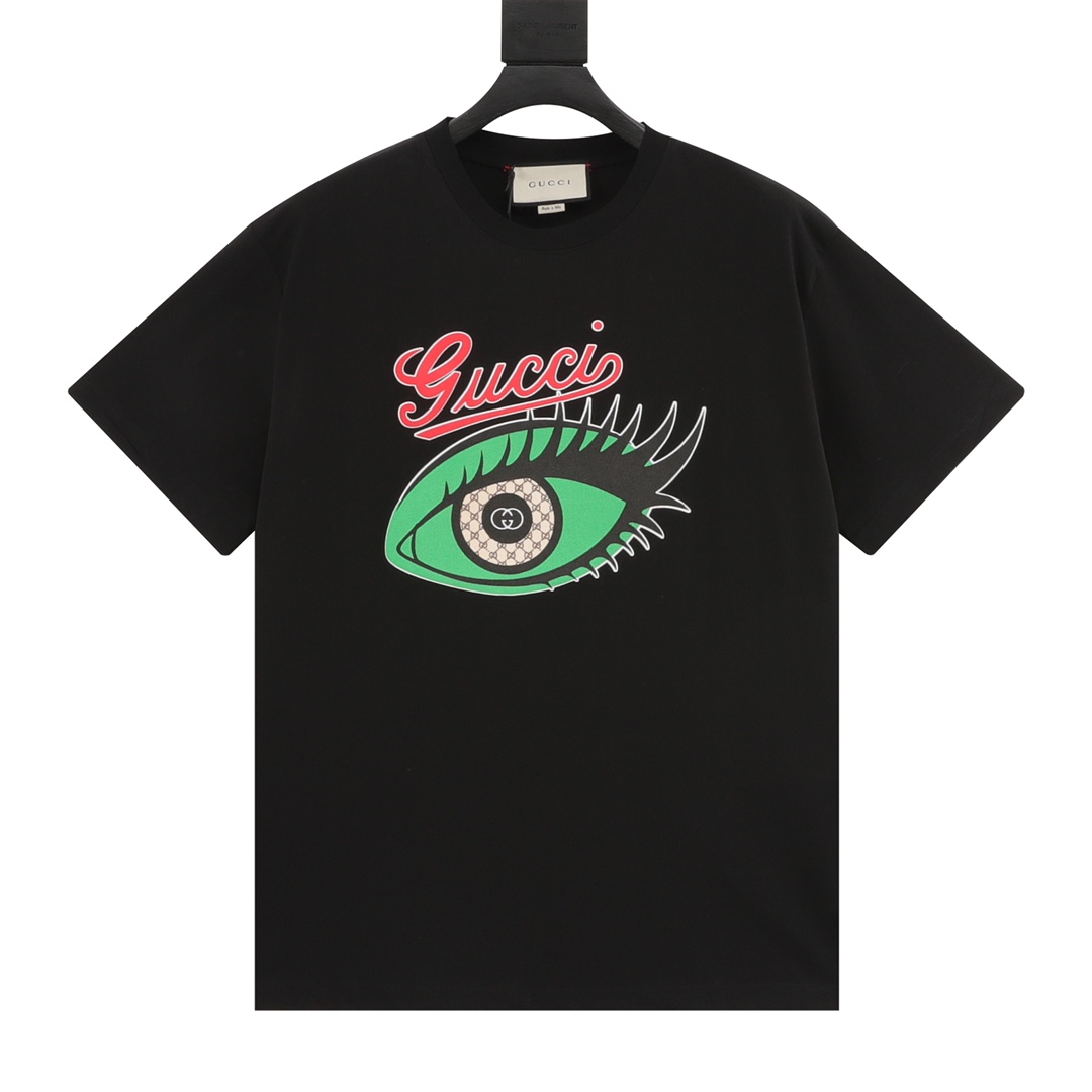 Gucci Odzież T-Shirt Drukowanie Bawełna Dzianiny Krótki rękaw
