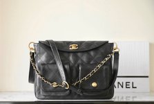 Chanel Crossbody & Shoulder Bags Messenger Bags Best Replica Quality
 Black Calfskin Cowhide Spring/Summer Collection Vintage