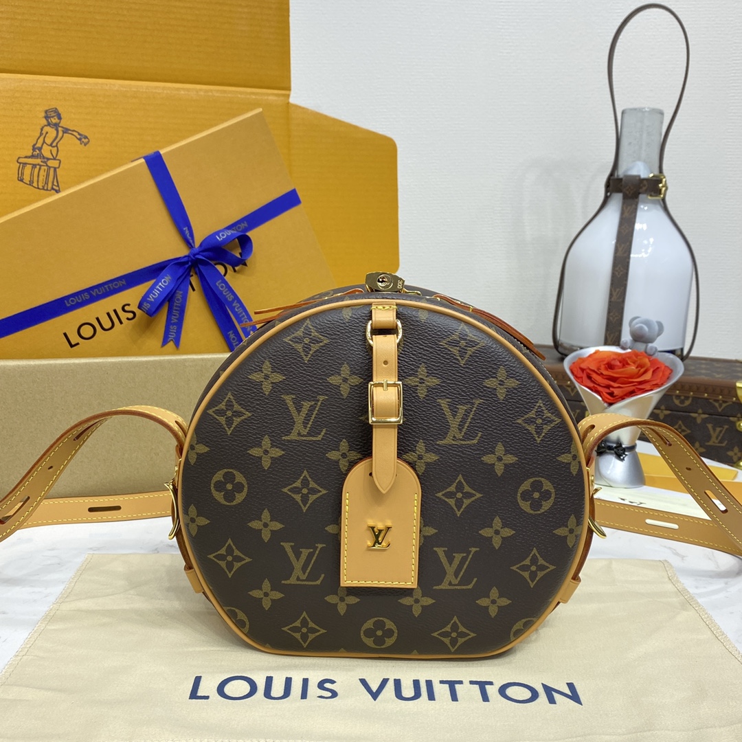 Melhor réplica de capucinas
 Louis Vuitton LV Boite Chapeau Bolsas Sacos de corpo cruzado & Ombro Ouro Monogram Canvas Couro vaca Colecção Outono/Inverno M52294