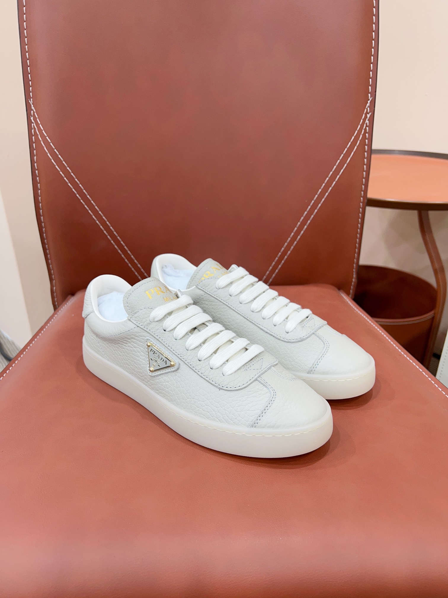 Prada Chaussures De Skate KICHOFF la plus haute qualité
 Blanc Unisexe Cuir de vache