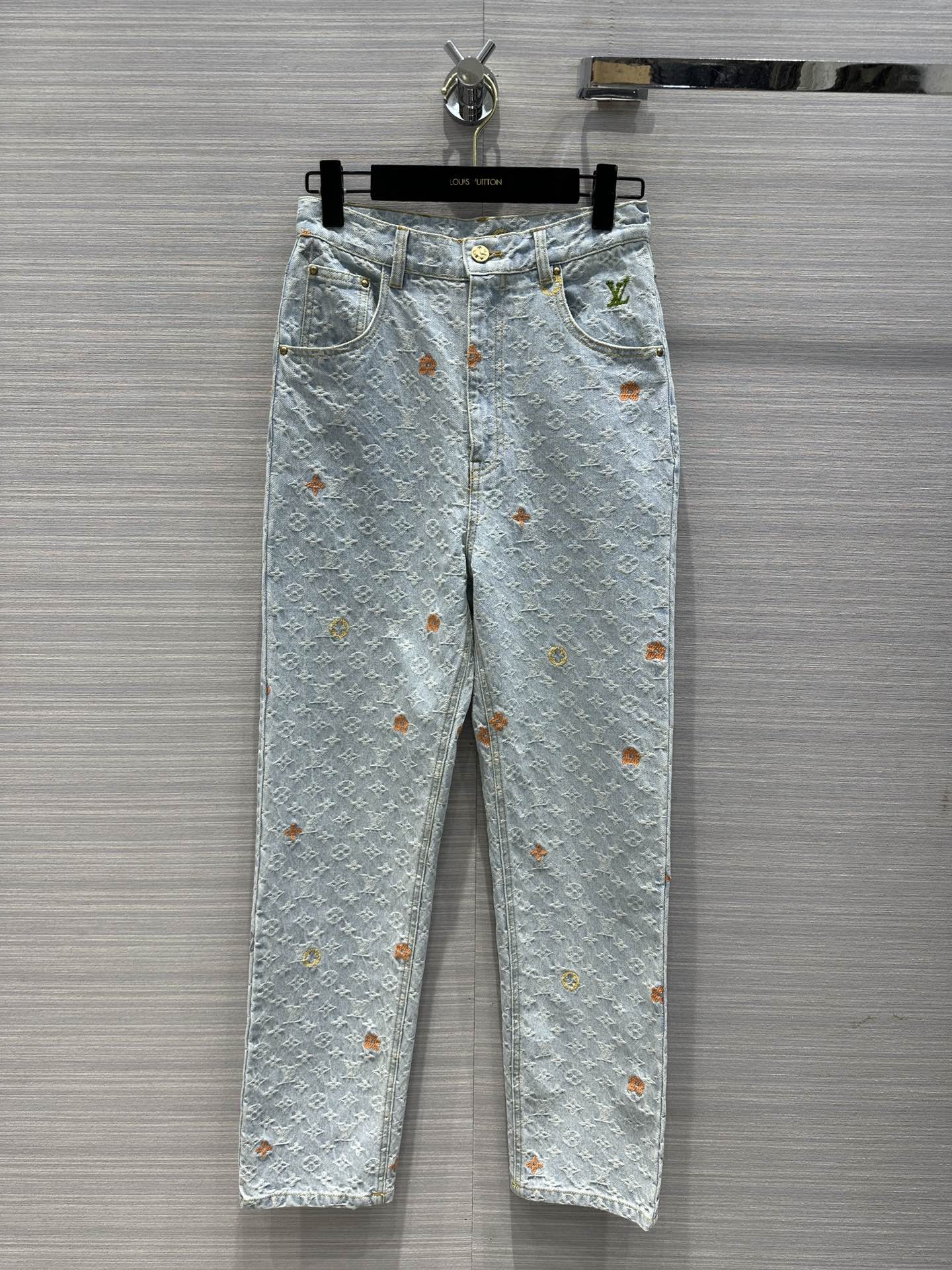 Louis Vuitton Clothing Jeans Pants & Trousers Chocolate color Embroidery Denim Spring/Summer Collection Casual