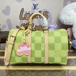 Buy
 Louis Vuitton LV Keepall Bags Handbags Green Canvas Cowhide N40671