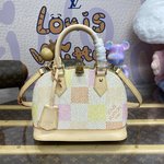 Louis Vuitton LV Alma BB Bags Handbags Pink Canvas Cowhide N40516