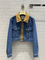 MiuMiu Clothing Coats & Jackets Embroidery Chamois Cotton Spring/Summer Collection Vintage