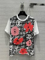 Chanel Cheap
 Clothing T-Shirt White Printing Cotton Spring/Summer Collection