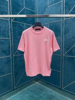Louis Vuitton Kleding T-Shirt Nieuw 2024
 Borduurwerk Unisex Katoen Breien Lente/Zomercollectie