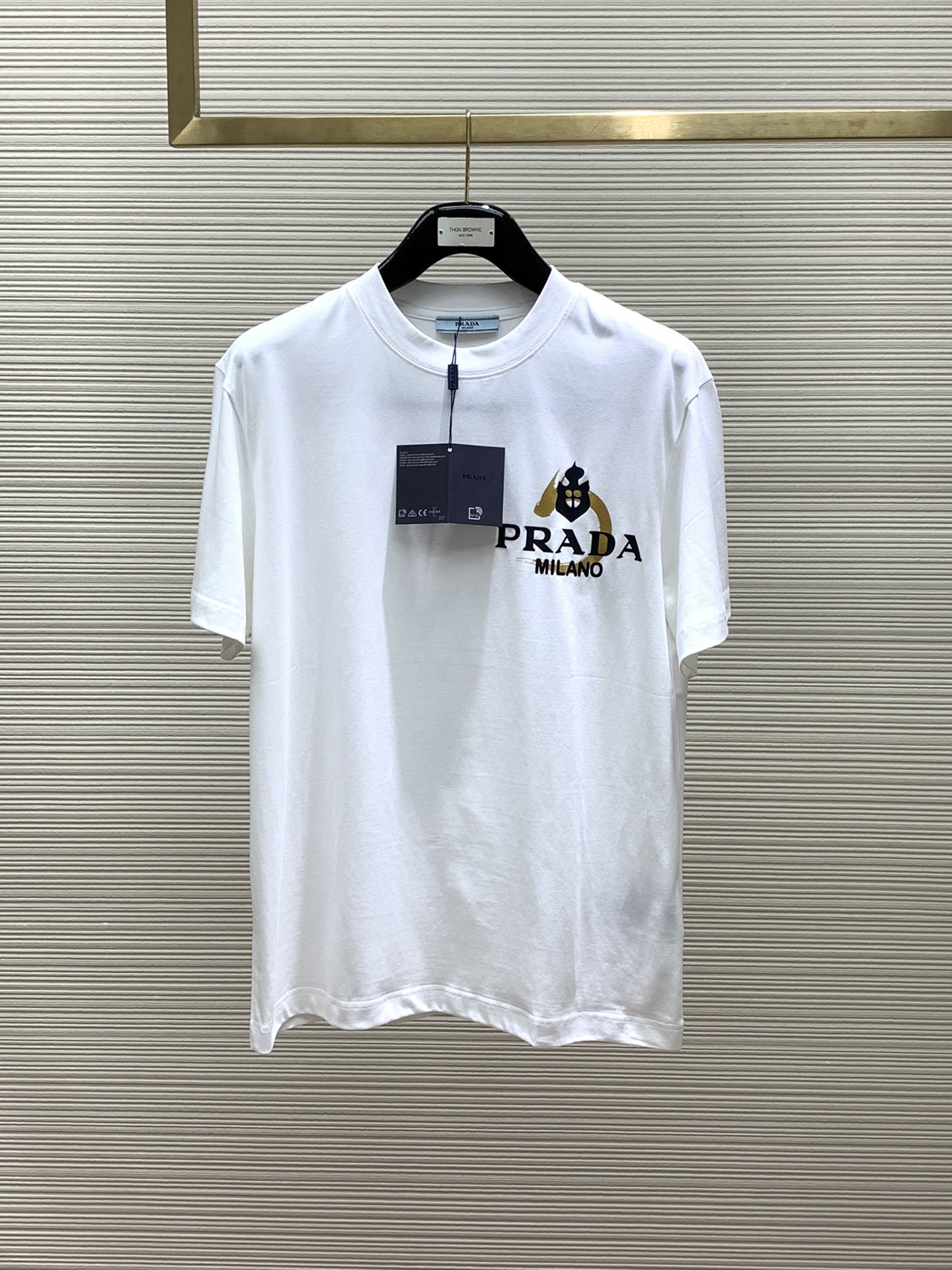 Prada Clothing T-Shirt 1:1 Replica
 Printing Summer Collection Fashion Short Sleeve