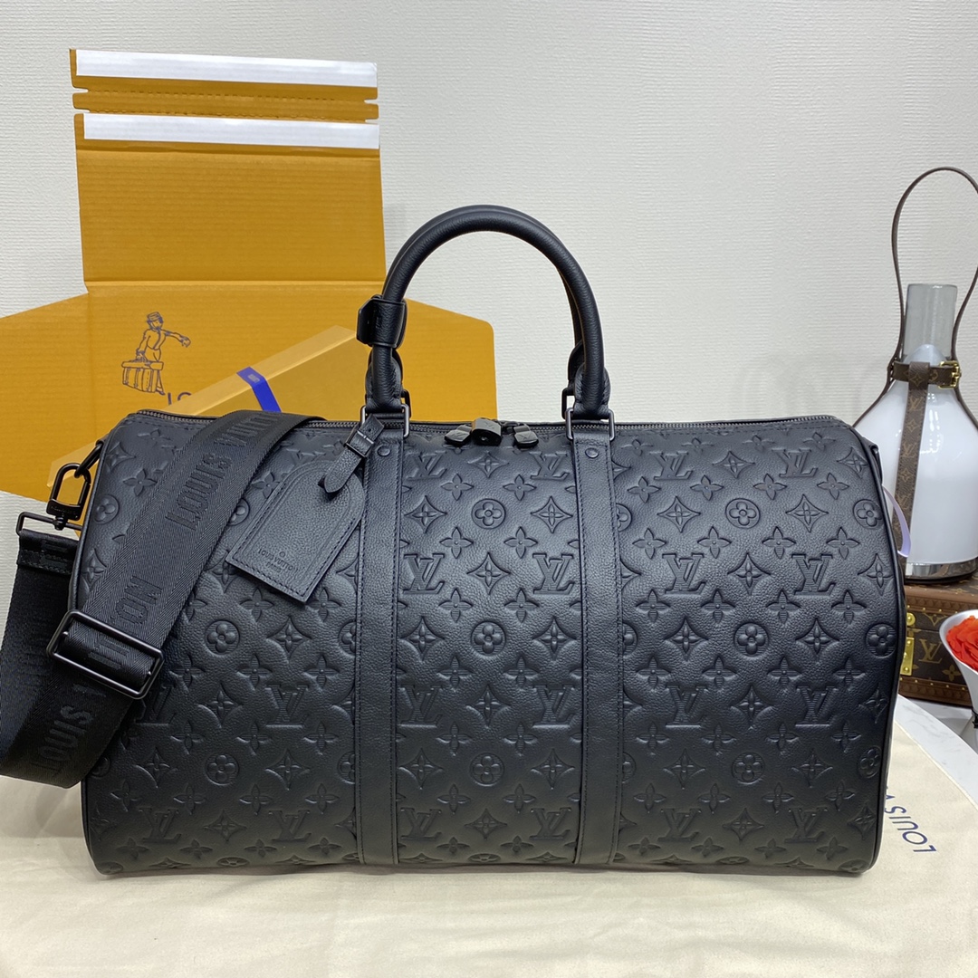 Louis Vuitton LV Keepall Sacos de Viagem Preto Padrão Liceu M44810