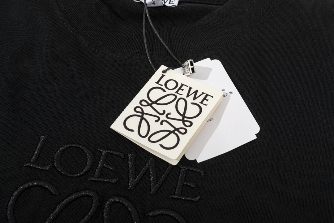 罗意威/Loewe 夏季 经典字母logo刺绣圆领短袖T恤