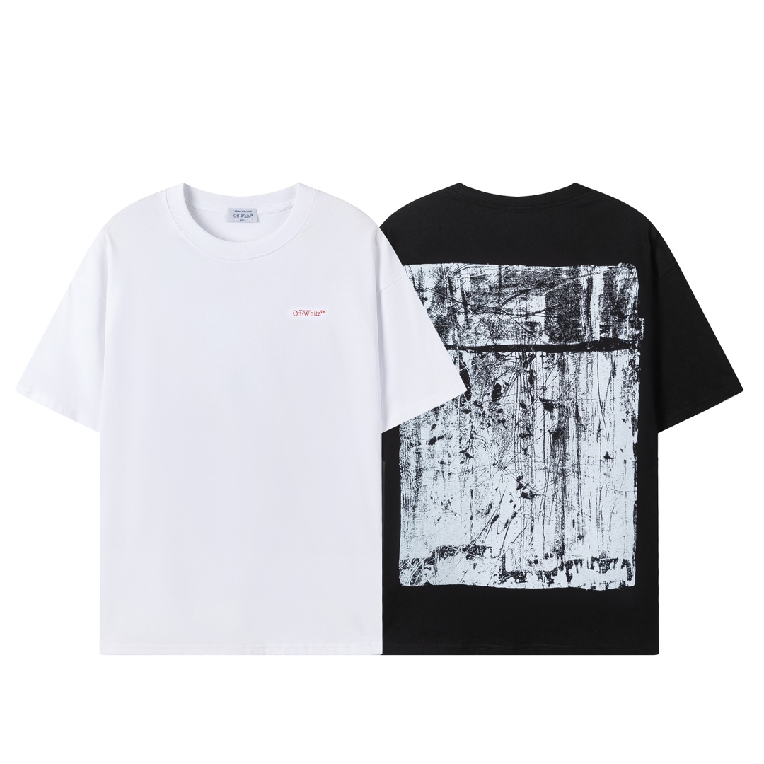 Off-White Sale
 Clothing T-Shirt Black White Printing Short Sleeve