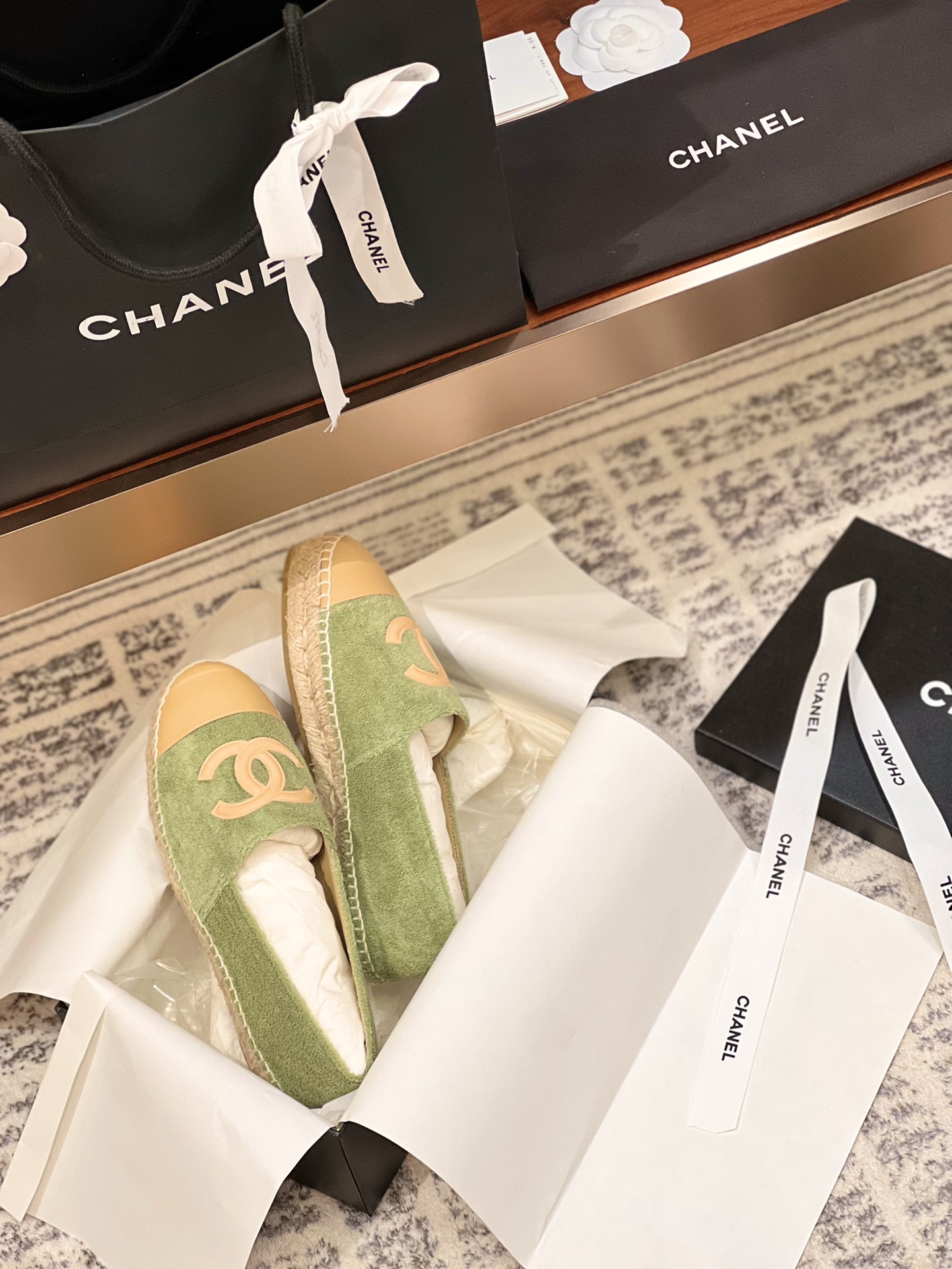 Chanel Shoes Espadrilles Buy best quality Replica
 Frosted Rubber Sheepskin Silk Spring Collection