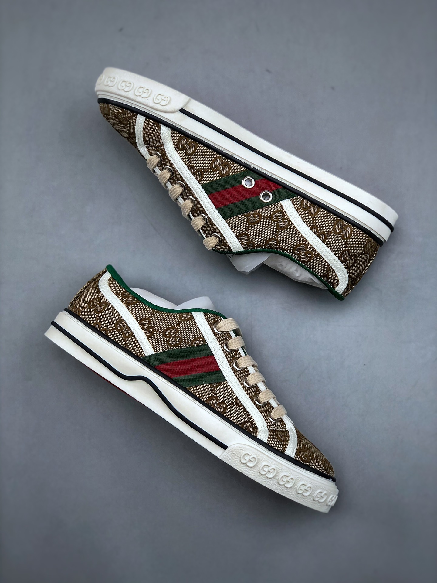 420 Gucci Tennis 1977 Print Sneaker古驰帆布印花复古休闲运动板鞋