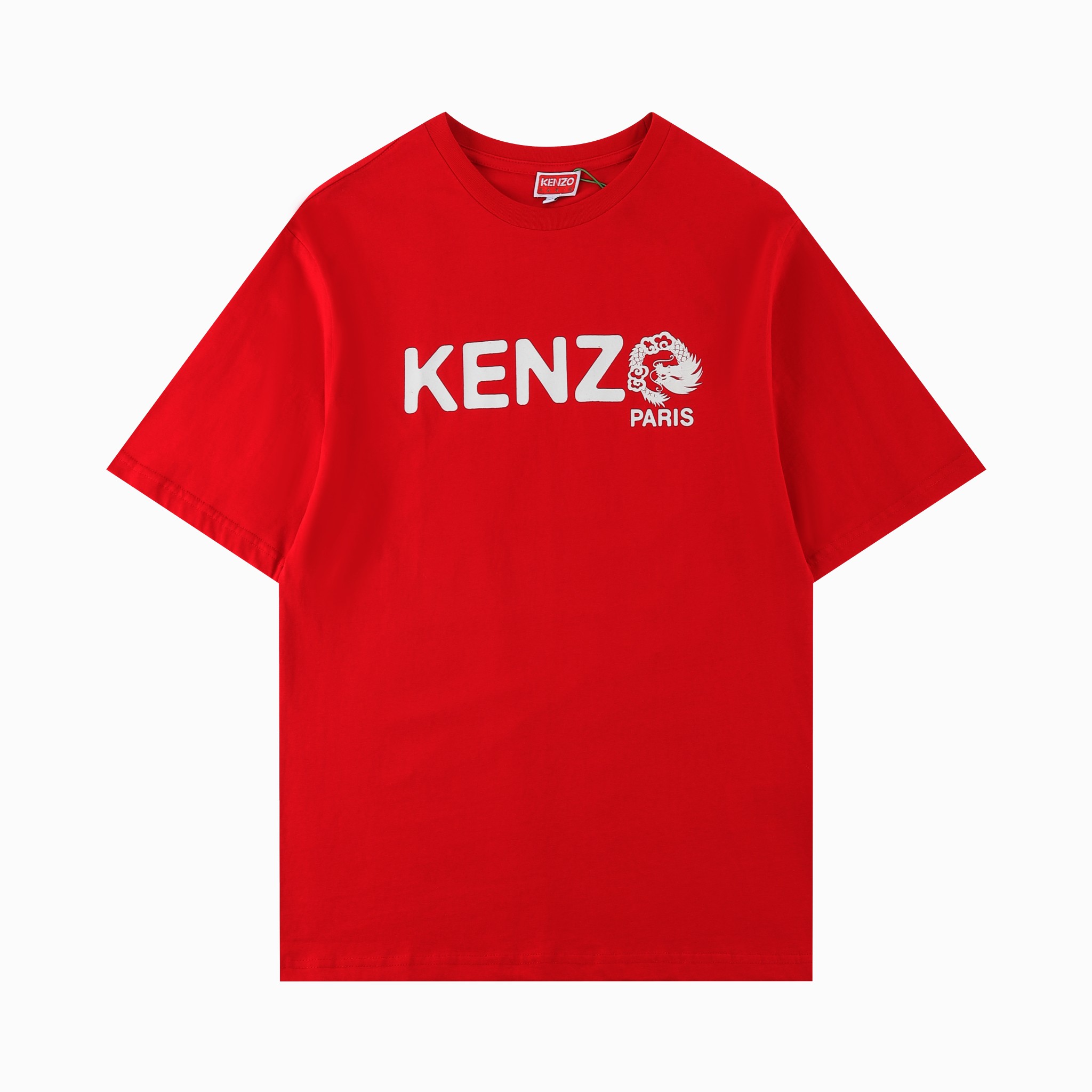 KENZ*2024SS primavera/verano camiseta de manga corta nueva, serie del Año del Dragón, dragón chino con letras y estampa…