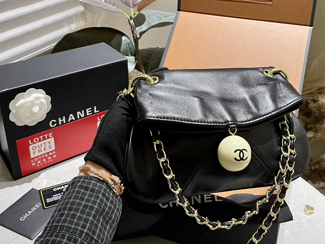Chanel Crossbody & Shoulder Bags Chocolate color Cowhide Chains