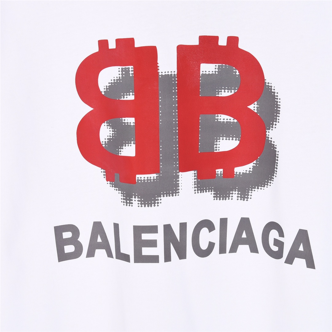 上新140 Balenciaga 巴黎世家24ss新款 双B重影短袖